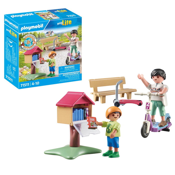 PLAYMOBIL Interchange de livres - Ma vie 71511 - Figurine mère et enfant avec scooters et bibliothèque - Jouet éducatif +4 ans - Multilingue PLAYMOBIL Interchange de livres - Ma vie 71511 - Figurine mère et enfant avec scooters et bibliothèque - Jouet éducatif +4 ans - Multilingue
