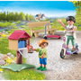 PLAYMOBIL Interchange de livres - Ma vie 71511 - Figurine mère et enfant avec scooters et bibliothèque - Jouet éducatif +4 ans - Multilingue