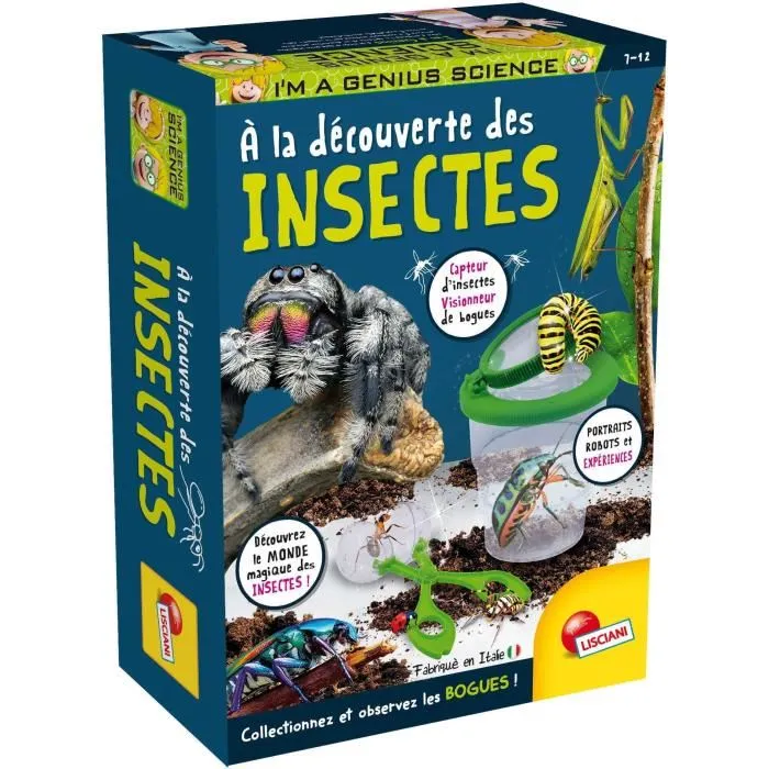 Lisciani Giochi Kit Scientifique I'M A GENIUS POCKET - Découverte des Insectes pour Enfants 8 Ans et Plus - Jeu Éducatif avec Outils d'Observation Lisciani Giochi Kit Scientifique I'M A GENIUS POCKET - Découverte des Insectes pour Enfants 8 Ans et Plus - Jeu Éducatif avec Outils d'Observation
