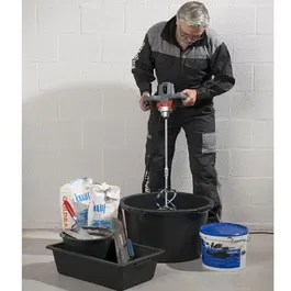 Powerplus Mélangeur Malaxeur Professionnel 1200 W pour Peinture et Enduit avec Commande de Vitesse Électronique, 590 mm