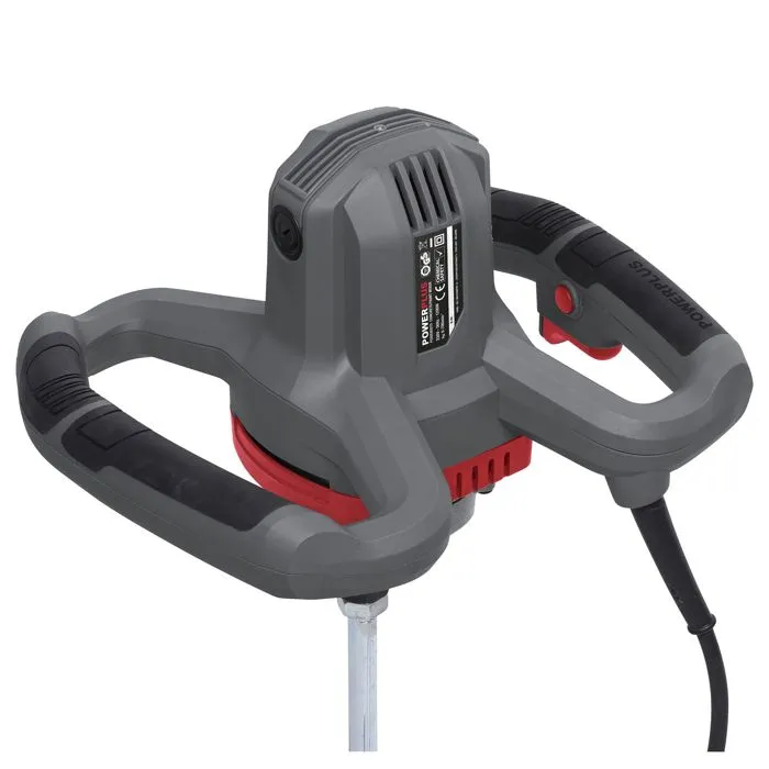 Powerplus Mélangeur Malaxeur Professionnel 1200 W pour Peinture et Enduit avec Commande de Vitesse Électronique, 590 mm