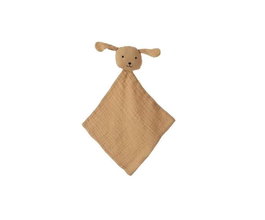 Creaciones Llopis Doudou avec chien motif, 22 x 22 cm, en coton et gaze, pour enfant dès 3 ans
