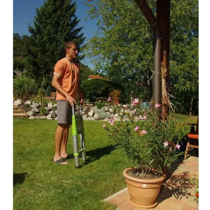 Fieldmann FZZ 4002 - Échelle télescopique en aluminium, 11 échelons, charge max 150 kg, longueur max 3.2 m, 9.2 kg