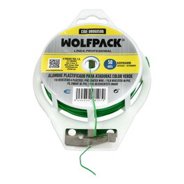 WOLFPACK LINEA PROFESIONAL Fil de fer plastifié vert avec distributeur 50 m