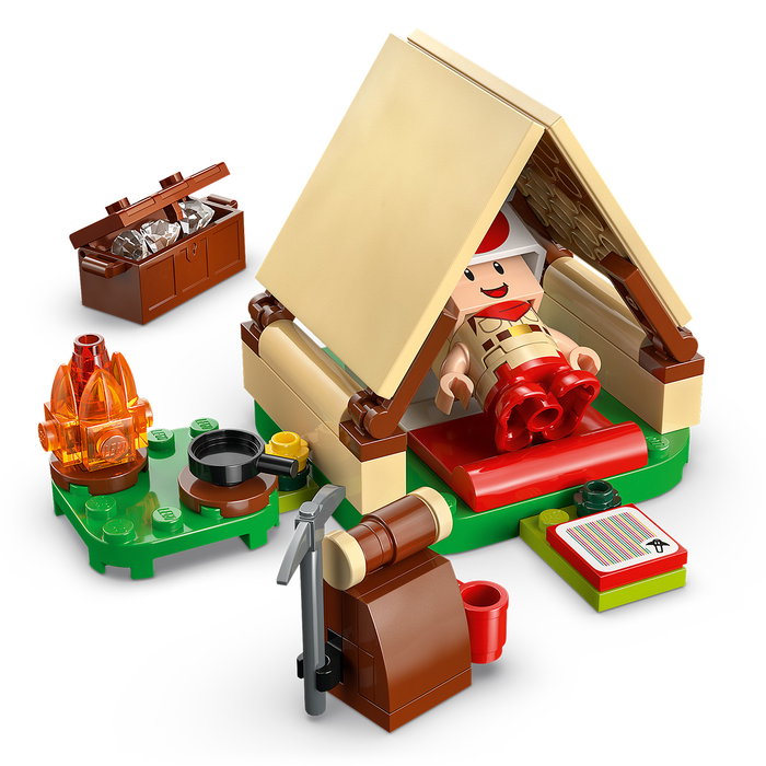 Lego Super Mario - Set de Construction 72040 Camping avec le Capitaine Toad - Tente, Pont, Trésor, Figurines Goomba et Navet