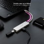 Nanocable Hub USB 3.0 4 ports USB-A 3.0 - 5 Gbps, aluminium et ABS, Plug & Play, 18 cm, compatible Windows, macOS, Linux