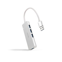 Nanocable Hub USB 3.0 4 ports USB-A 3.0 - 5 Gbps, aluminium et ABS, Plug & Play, 18 cm, compatible Windows, macOS, Linux