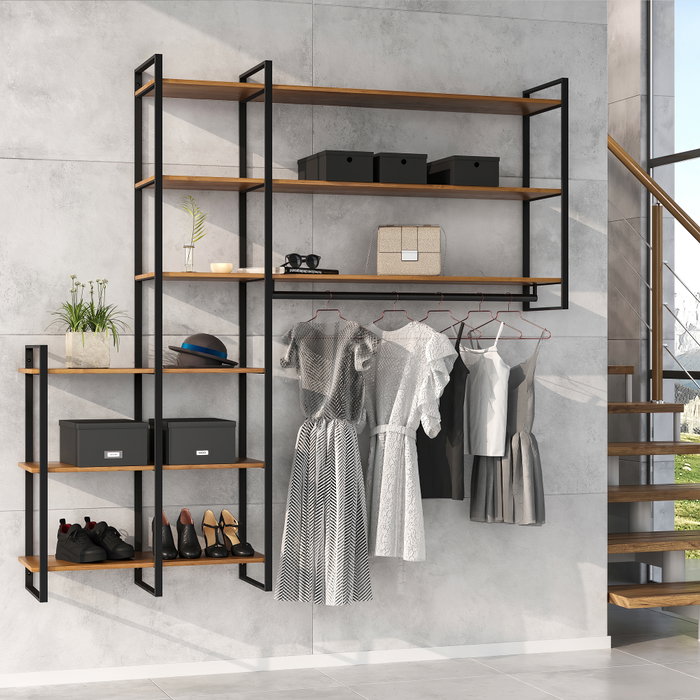 Emuca Jeu de Lader Shelf Frame Set, height 1790mm, Acier, Painted en noir
