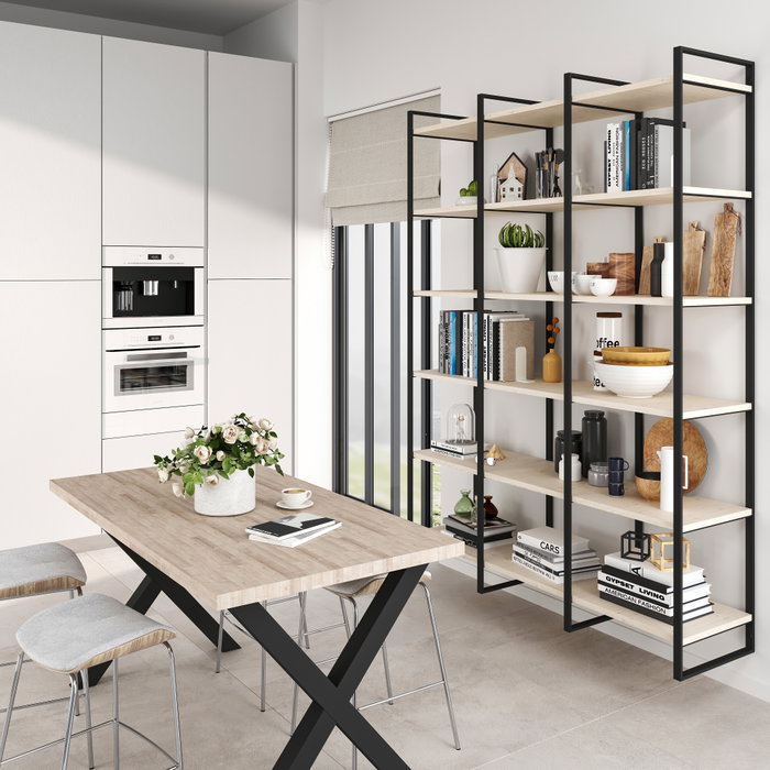 Emuca Jeu de Lader Shelf Frame Set, height 1790mm, Acier, Painted en noir