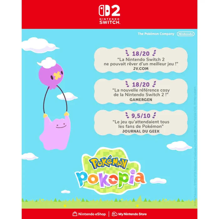 Nintendo Pokémon Pokopia - Jeu Nintendo Switch 2 - Créez et façonnez un monde pour tous les Pokémon, construction, collecte, personnalisation