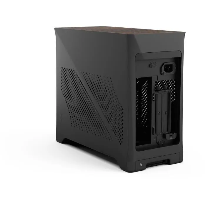 Fractal Design Era 2 Charcoal - Boîtier PC m-ITX avec 2 ventilateurs 120 mm, port USB 3.1 Type-C et riser PCIe 4.0