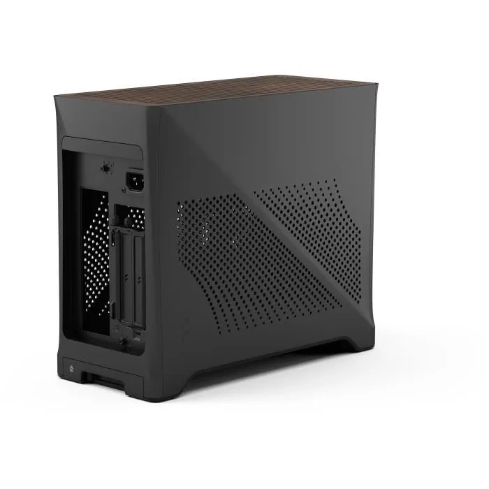Fractal Design Era 2 Charcoal - Boîtier PC m-ITX avec 2 ventilateurs 120 mm, port USB 3.1 Type-C et riser PCIe 4.0