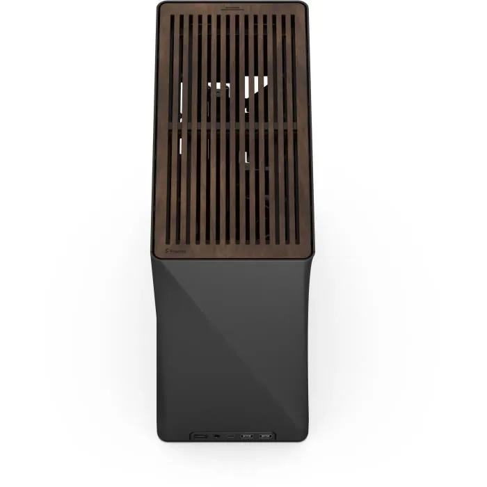 Fractal Design Era 2 Charcoal - Boîtier PC m-ITX avec 2 ventilateurs 120 mm, port USB 3.1 Type-C et riser PCIe 4.0