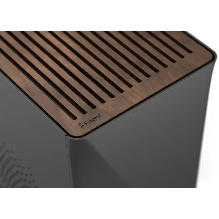 Fractal Design Era 2 Charcoal - Boîtier PC m-ITX avec 2 ventilateurs 120 mm, port USB 3.1 Type-C et riser PCIe 4.0