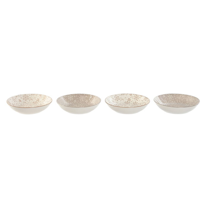 Service de vaisselle Home ESPRIT Marron Beige Porcelaine 20 x 20 x 4 cm Service de vaisselle Home ESPRIT Marron Beige Porcelaine 20 x 20 x 4 cm