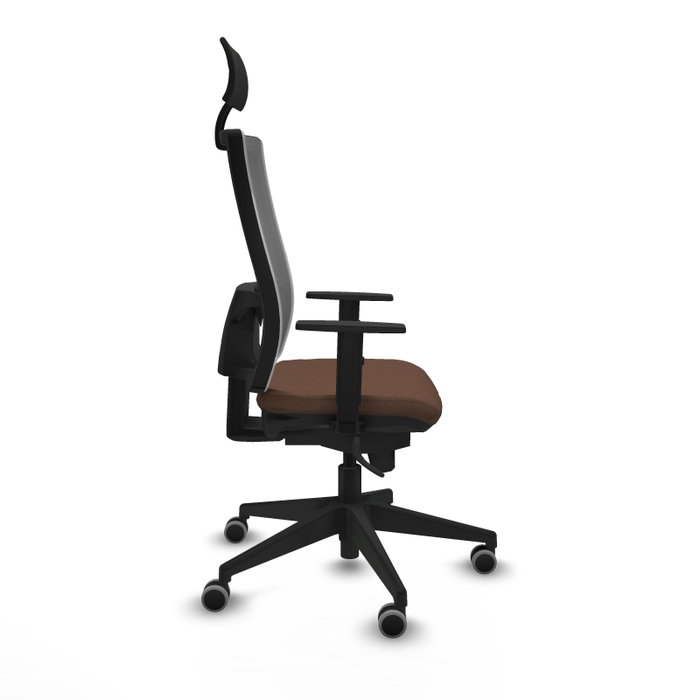 Piqueras y Crespo 1D066G1 Chaise de Bureau avec Appui-tête, Brun foncé et Gris