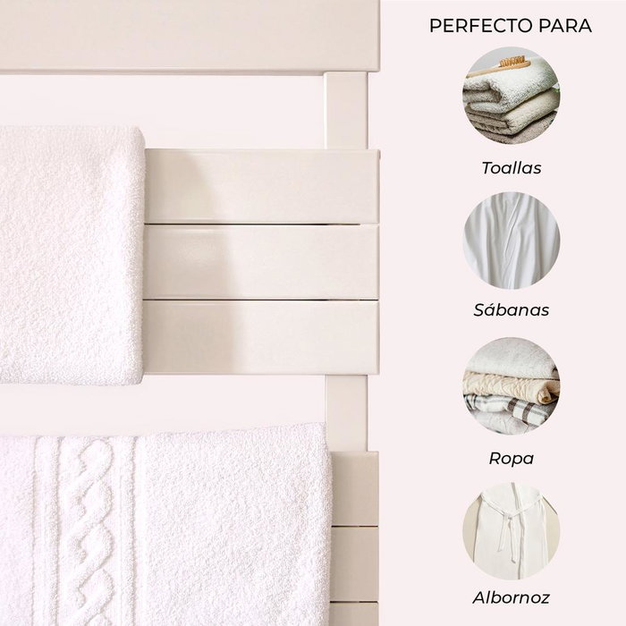 Yoevu - Radiateur Toallero Électrique Bas 500 W avec Double Fonction Séchage et Chauffage, Installation Verticale, IP34, Blanc ou Noir Yoevu - Radiateur Toallero Électrique Bas 500 W avec Double Fonction Séchage et Chauffage, Installation Verticale, IP34, Blanc ou Noir