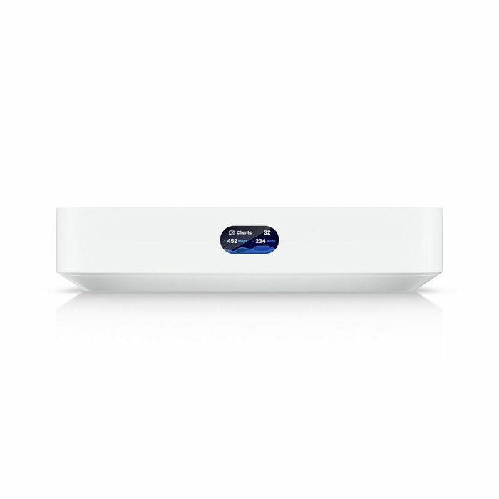 Ubiquiti UniFi Cloud Gateway - Passerelle réseau multi-WAN avec 4 ports RJ-45, 1 WAN, USB Type-C, écran LCM, Bluetooth et gestion de 300+ clients