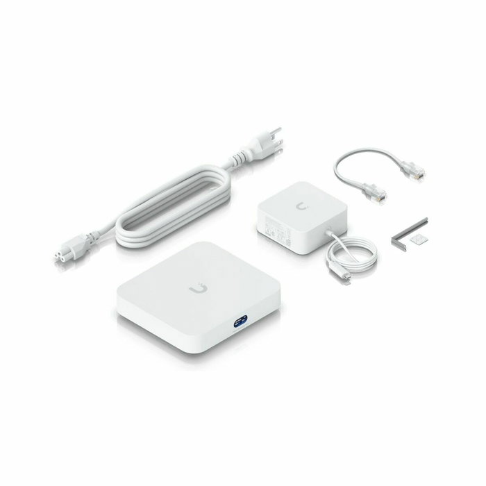 Ubiquiti UniFi Cloud Gateway - Passerelle réseau multi-WAN avec 4 ports RJ-45, 1 WAN, USB Type-C, écran LCM, Bluetooth et gestion de 300+ clients