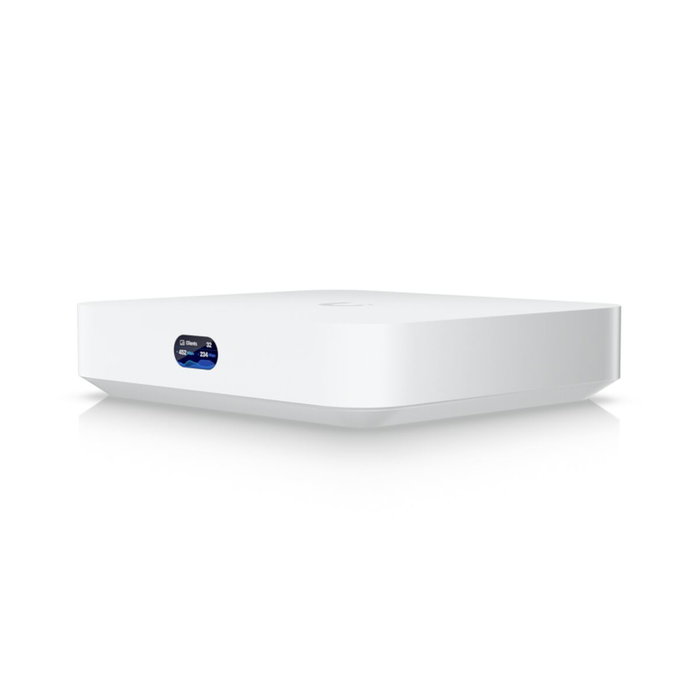 Ubiquiti UniFi Cloud Gateway - Passerelle réseau multi-WAN avec 4 ports RJ-45, 1 WAN, USB Type-C, écran LCM, Bluetooth et gestion de 300+ clients