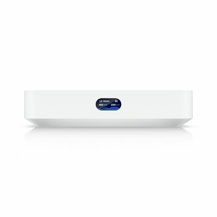 Ubiquiti UniFi Cloud Gateway - Passerelle réseau multi-WAN avec 4 ports RJ-45, 1 WAN, USB Type-C, écran LCM, Bluetooth et gestion de 300+ clients