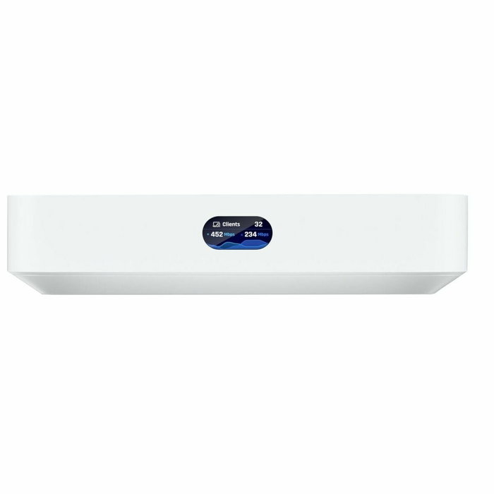Ubiquiti UniFi Cloud Gateway - Passerelle réseau multi-WAN avec 4 ports RJ-45, 1 WAN, USB Type-C, écran LCM, Bluetooth et gestion de 300+ clients
