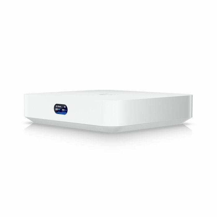 Ubiquiti UniFi Cloud Gateway - Passerelle réseau multi-WAN avec 4 ports RJ-45, 1 WAN, USB Type-C, écran LCM, Bluetooth et gestion de 300+ clients