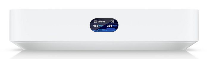 Ubiquiti UniFi Cloud Gateway - Passerelle réseau multi-WAN avec 4 ports RJ-45, 1 WAN, USB Type-C, écran LCM, Bluetooth et gestion de 300+ clients