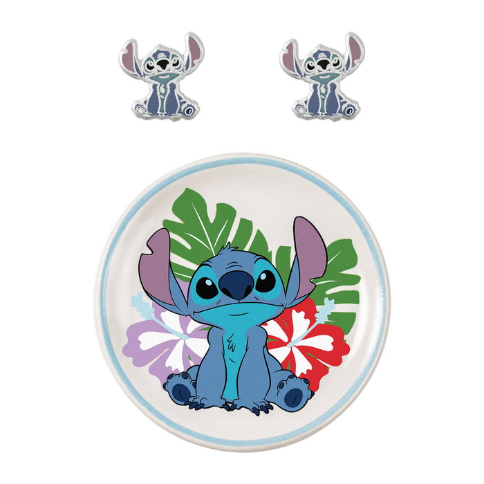 PEERS HARDY Pendientes et Plateau Bijouterie Stitch Disney - Mickey et Minnie avec pendants en argent plaqué PEERS HARDY Pendientes et Plateau Bijouterie Stitch Disney - Mickey et Minnie avec pendants en argent plaqué