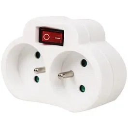Biplite GAO Adaptateur Électrique 2 Prises 16A avec Interrupteur - Conforme Norme NF - Compact et Fiable