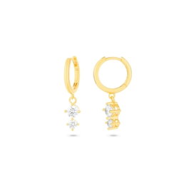 Radiant Créoles Gold CZ Blanca FANTASY Dorées