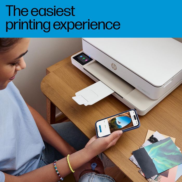 HP Envy 6132e Imprimante tout-en-un sans fil, impression, copie, numérisation, fax, écran tactile, compatible HP Instant Ink