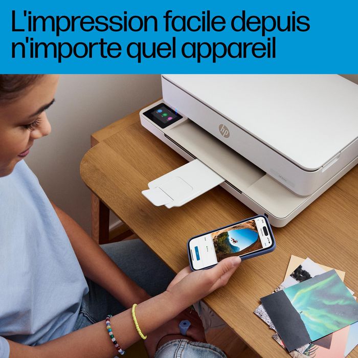 HP Envy 6132e Imprimante tout-en-un sans fil, impression, copie, numérisation, fax, écran tactile, compatible HP Instant Ink