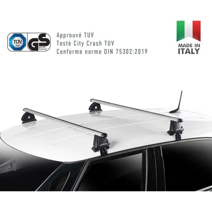 Green Valley Easy One N°55 Lot de 2 Barres de toit Aluminium Fixation sur toit normal Jusqu'à 75 kg Green Valley Easy One N°55 Lot de 2 Barres de toit Aluminium Fixation sur toit normal Jusqu'à 75 kg
