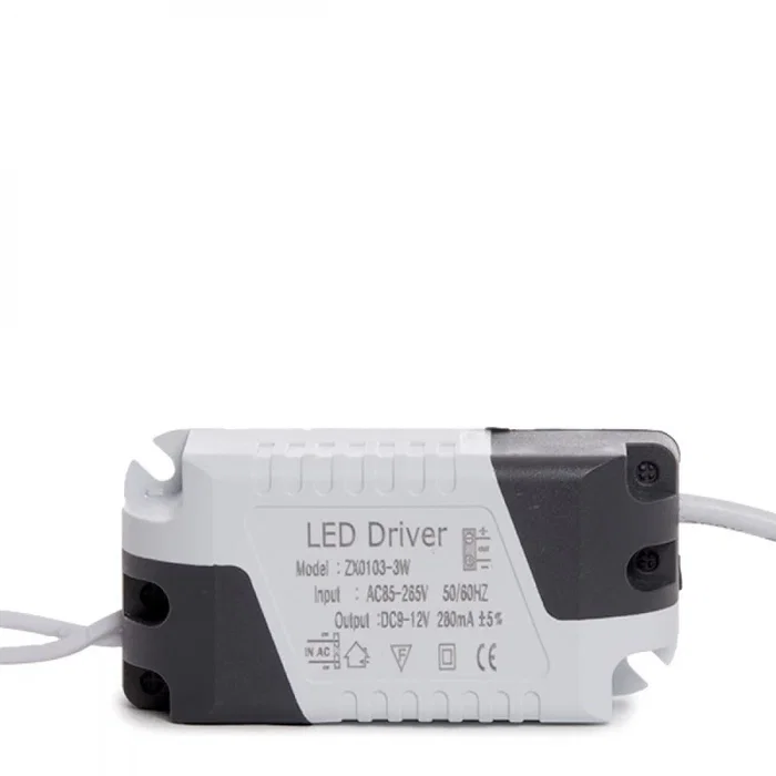 Plaque LED Circulaire 3W 300Lm 4200K 40.000H IP25 Aluminium Blanc GR-RDP01-MP-3W-W