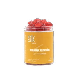 JELLY PILLS Complément Multivitaminé 70 Gummies, Vitamines A C D E B, Zinc, Biotine, Sans Sucre