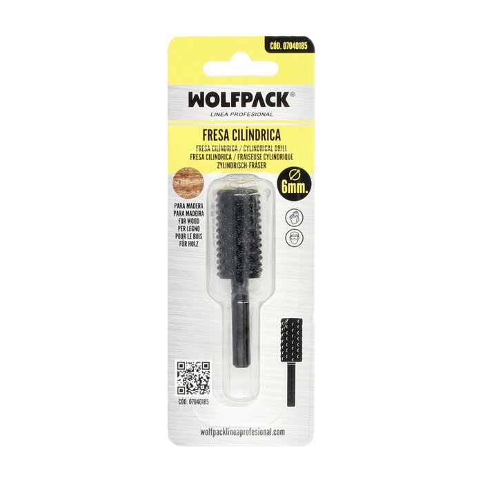 WOLFPACK LINEA PROFESIONAL Fraise Rotative Pour Bois Cylindrique Ø 15 mm WOLFPACK LINEA PROFESIONAL Fraise Rotative Pour Bois Cylindrique Ø 15 mm