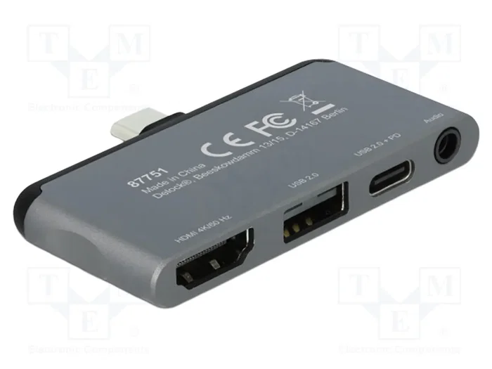 DELOCK Hub USB 4 ports gris