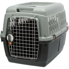 TRIXIE Giona 4 Box de Transport pour Animal Recyclé, Dimensions 50 x 51 x 70 cm, Couleur Anthracite/Gris-Vert