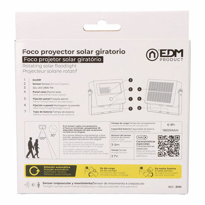 Projecteur EDM 31111 7 W Noir 700 lm (6500 K)