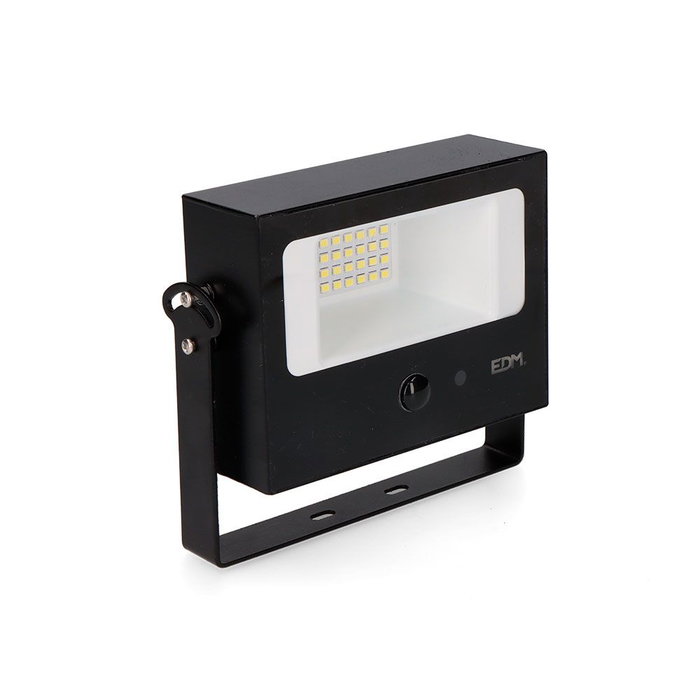 Edm Projecteur solaire LED avec détecteur de mouvement 7W 700lm 6500K Noir