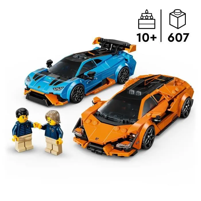 Lego Set de construction Speed Champions 77238 - Lamborghini Revuelto et Huracán STO avec 2 minifigurines - Jouet pour enfants dès 10 ans
