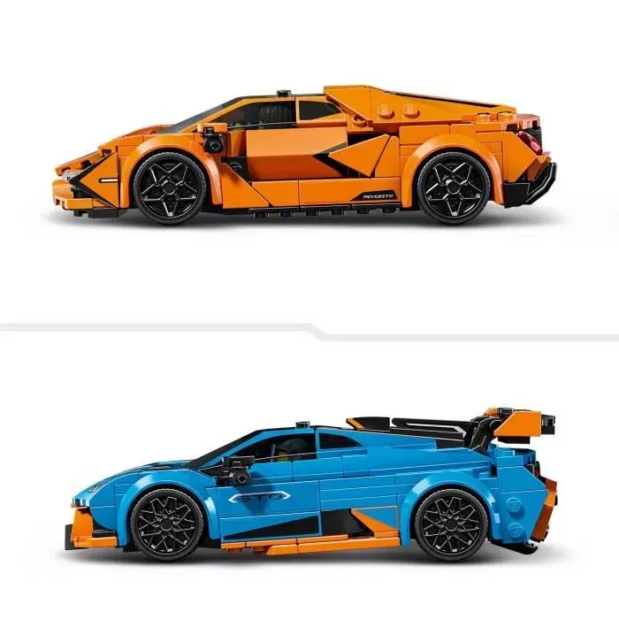Lego Set de construction Speed Champions 77238 - Lamborghini Revuelto et Huracán STO avec 2 minifigurines - Jouet pour enfants dès 10 ans