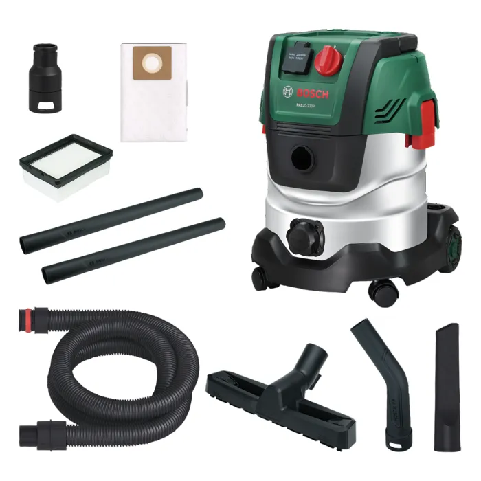 Bosch PAS 20-220PRS - Aspirateur universel 1300W 220 mbar - 65 l/s - Réservoir 20L pour poussières sèches et liquides - Fonction soufflerie et Auto-Start Bosch PAS 20-220PRS - Aspirateur universel 1300W 220 mbar - 65 l/s - Réservoir 20L pour poussières sèches et liquides - Fonction soufflerie et Auto-Start