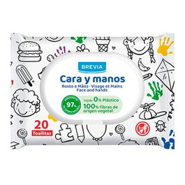 Brevia Lingettes pour le visage et les mains avec couvercle, 20 unités