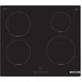 Bosch PUE611BB5E Table de cuisson induction 4 foyers 59.2 x 52.2 cm, commande EasyTouch, vitrocéramique noire, sécurité enfants, témoin chaleur résiduelle