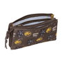 SAFTA Porte-Tout Jurassic World Triple - 3 compartiments à fermeture éclair, 22 x wi12 cm, tissu polyester