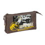 SAFTA Porte-Tout Jurassic World Triple - 3 compartiments à fermeture éclair, 22 x wi12 cm, tissu polyester