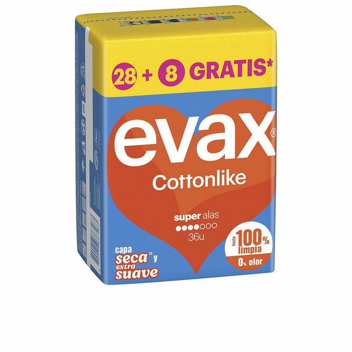 Evax COTTONLIKE Compresses Super avec Ailes, 36 unités Evax COTTONLIKE Compresses Super avec Ailes, 36 unités