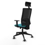 Piqueras y Crespo Chaise de Bureau Horna Turquoise et Noir